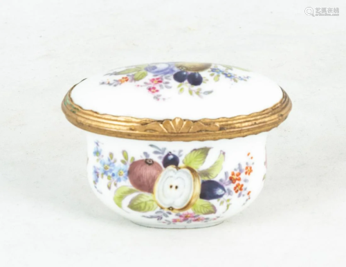 Porcelain & Brass Mounted Hand Painted Box