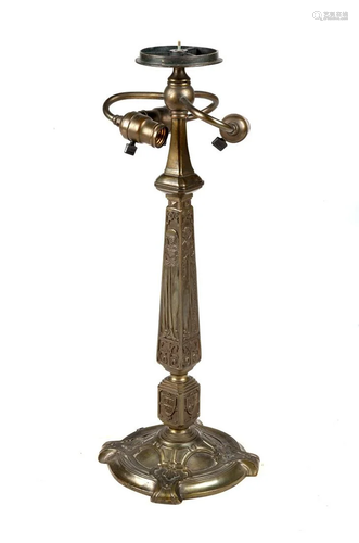 Tiffany Studios, New York Four Virtues Table Lamp Base