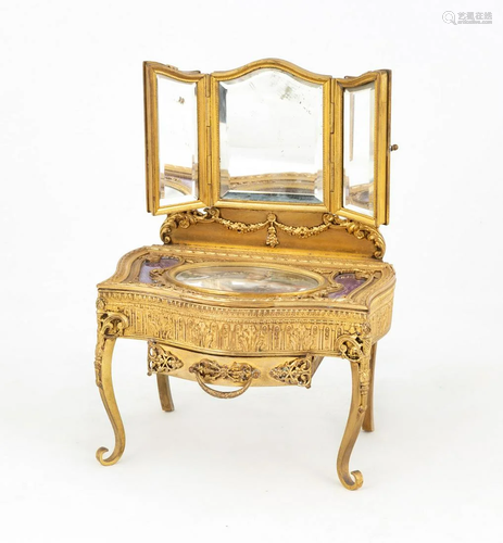 French Gilt Bronze Dressing Table Jewelry Box