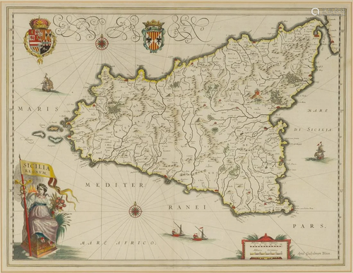 W. Blaeu, Map of the Island of Sicily