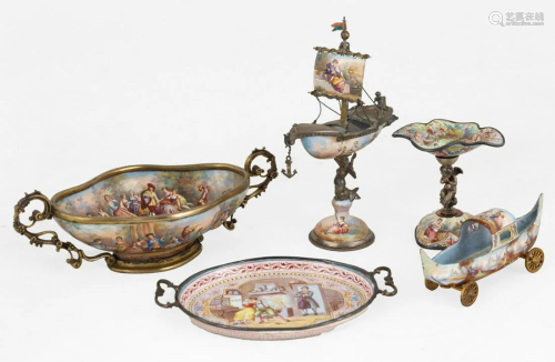 Viennese Silver Enameled Curios