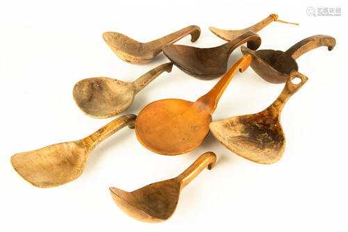 (9) Figured Maple Ladles