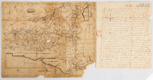 Horatio Gates Spafford, I (1778-1832) Hand Drawn Map of