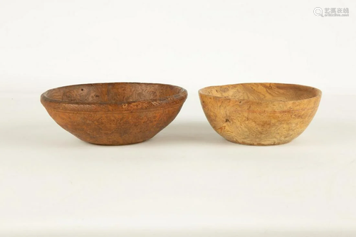 Two Diminutive Turned Burl Bowls