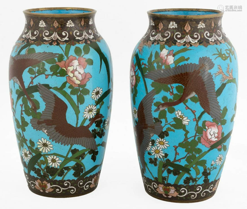 Pair of Chinese Cloisonné Vases