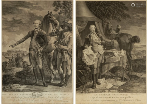 (2) Noel Le Mire (1724-1801) Engravings of George Washi