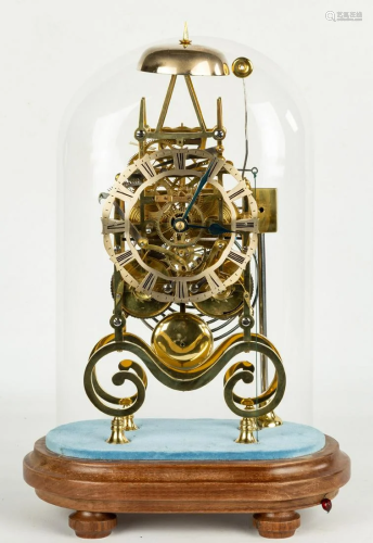 English Double Fusee Skeleton Clock