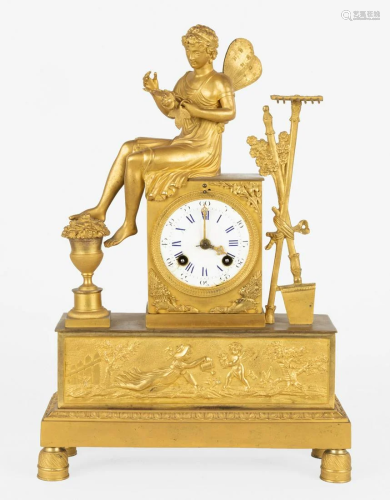 19th Century French Empire Gilt Bonze Clock