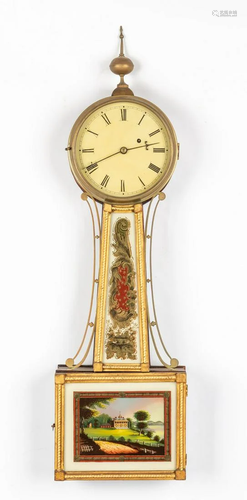 NE Gilt Front Banjo Clock