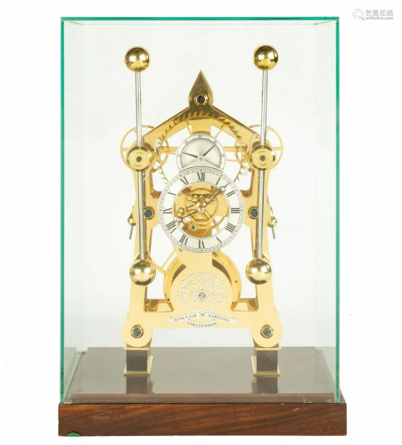 English, Sinclair Harding Grasshopper Skeleton Clock