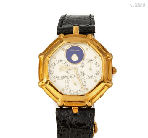 18K Gold Gerald Genta Perpetual Calendar Wristwatch