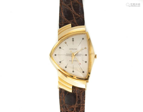 14K Gold Hamilton Ventura Electric Wristwatch