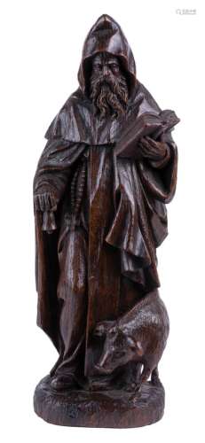 L'abbé saint Antoine. Anvers (marque de la main), début 16èm...