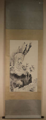 Chinese School Ink And Color Scroll Painting