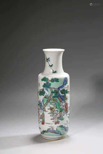Chinese Famille Verte 8 Immortal Porcelain Vase