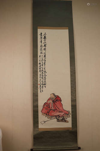 Chinese School Ink And Color Scroll Painting