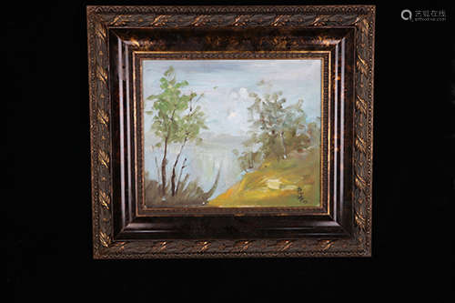 Chinese School Oil On Canvas, Framed