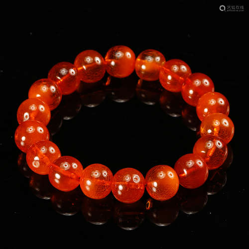 Chinese Amber Beads Bracelet