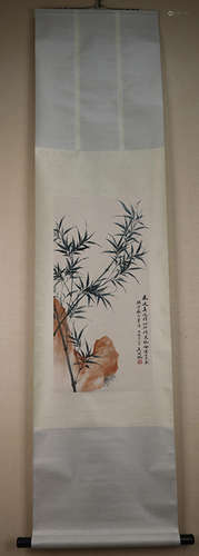 Chinese School Ink And Color Scroll Painting