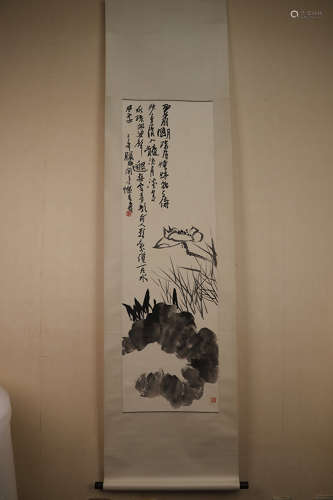 Chinese School Ink And Color Scroll Painting