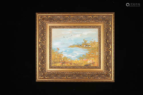 Chinese School Oil On Canvas, Framed