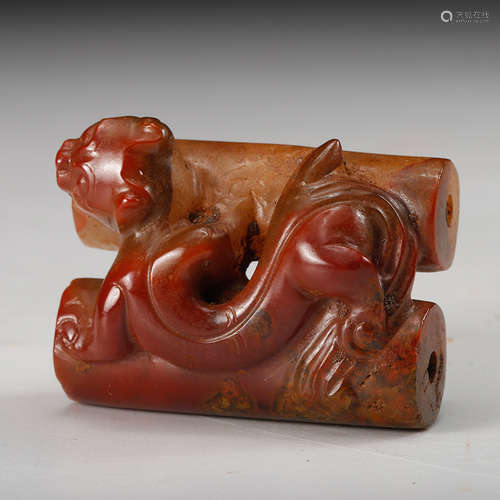 Chinese Agate Carved Beast Ornament