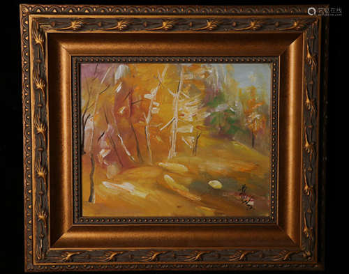 Chinese School Oil On Canvas, Framed