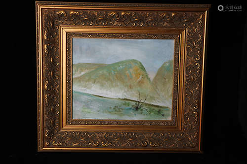 Chinese School Oil On Canvas, Framed