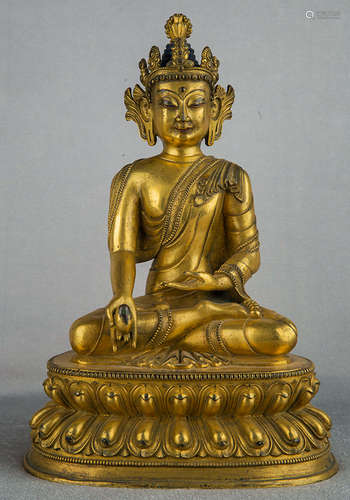 Chinese Gilt Bronze Seated Buddha