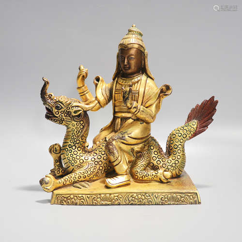 Chinese Gilt Bronze Jambhala