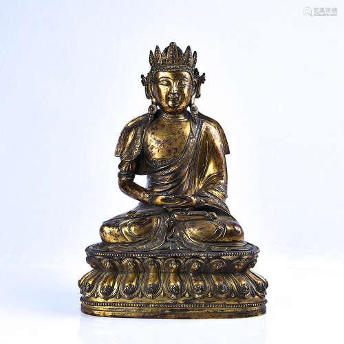 Chinese Bronze Seated Amitabha
