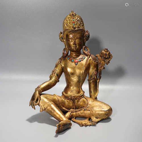 Chinese Gilt Bronze Seated Tara