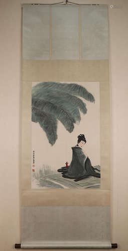 Chinese School Ink And Color Scroll Painting