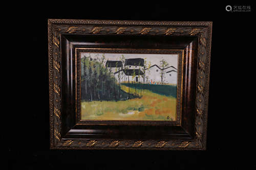 Chinese School Oil On Canvas, Framed