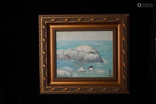 Chinese School Oil On Canvas, Framed