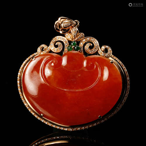 Chinese Red Jadeite Pendant