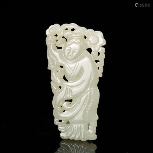Chinese White Jade Figurine Pendant
