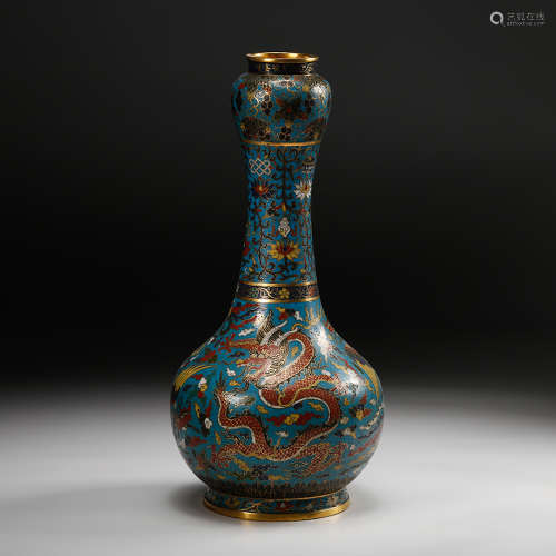 Chinese Cloisonne Garlic Head Vase