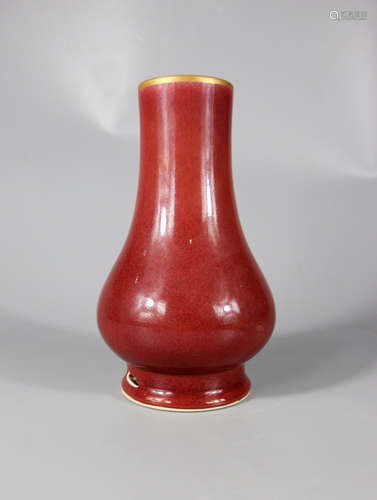 Chinese Oxblood Glazed Porcelain Vase