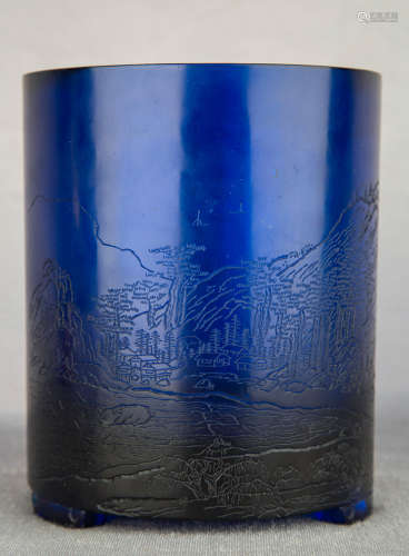 Chinese Peking Glass Brush Pot