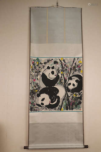 Chinese School Ink And Color Scroll Painting