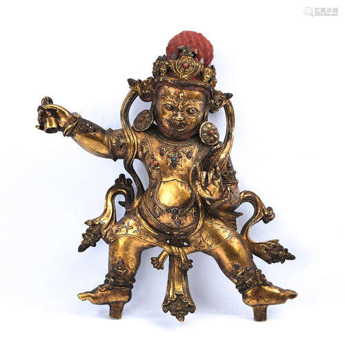 Chinese Gilt Bronze Vajrapani