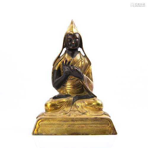Chinese Gilt Bronze Tsongkhapa