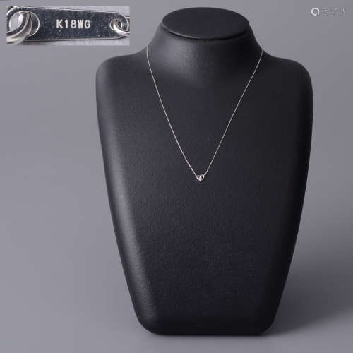 白K金造型心型鑽石項鍊