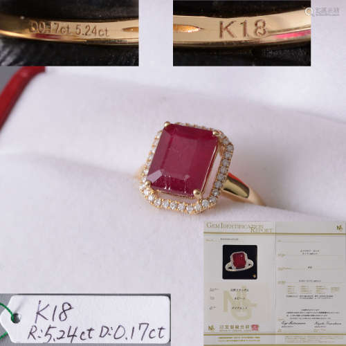 K18紅寶石戒指
