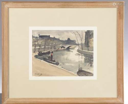 Louis ARTICO (XXe siècle).Bord de Seine.Aquarelle signée en ...