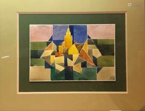Iouri VICHNEVSKI (né en 1946).Abstraction géométrique polych...