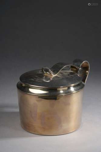Sceau à glaçons en métal argenté uni gravé 