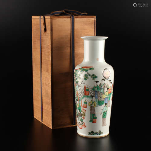清 康煕年製款 粉彩人物花瓶
