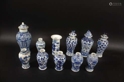 CHINESE VASES a variety of 19thc and 20thc Chinese blue and ...